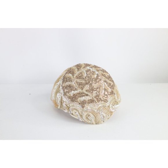Vintage 20s Flapper Girl Beaded Sequined Casque Helmet Hat Cap USA Womens 23 main image 4